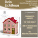 KI-generiertes Bild,Teelichthaus Lichterhaus Nyhavn 16cm Rosa Rot Keramik Fachwerkhaus Teelichthalter