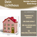 KI-generiertes Bild,Teelichthaus Lichterhaus Nyhavn 16cm Rosa Rot Keramik Fachwerkhaus Teelichthalter