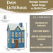 KI-generiertes Bild,Teelichthaus Lichterhaus Nyhavn 20cm Blau Weiß Keramik Fachwerkhaus Teelichthalter