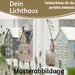 KI-generiertes Bild,Teelichthaus Lichterhaus Nyhavn 20cm Blau Weiß Keramik Fachwerkhaus Teelichthalter