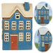 KI-generiertes Bild Teelichthaus Lichterhaus Nyhavn 20cm Blau Weiß Keramik Fachwerkhaus Teelichthalter