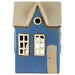 KI-generiertes Bild,Teelichthaus Lichterhaus Nyhavn 17cm Blau Keramik Fachwerkhaus Teelichthalter