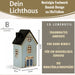 KI-generiertes Bild,Teelichthaus Lichterhaus Nyhavn 19cm Blau Keramik Fachwerkhaus Teelichthalter