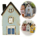 KI-generiertes Bild Teelichthaus Lichterhaus Nyhavn 19cm Blau Keramik Fachwerkhaus Teelichthalter