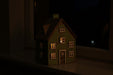 KI-generiertes Bild,Teelichthaus Lichterhaus Nyhavn 17cm Grün Bran Keramik Fachwerkhaus Teelichthalter
