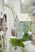 KI-generiertes Bild,Teelichthaus Lichterhaus Nyhavn 17cm Blau Keramik Fachwerkhaus Teelichthalter