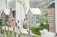 KI-generiertes Bild,Teelichthaus Lichterhaus Nyhavn 17cm Blau Keramik Fachwerkhaus Teelichthalter
