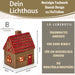 KI-generiertes Bild,Teelichthaus Lichterhaus Nyhavn 14cm Braun Rot Keramik Fachwerkhaus Teelichthalter