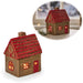 KI-generiertes Bild Teelichthaus Lichterhaus Nyhavn 14cm Braun Rot Keramik Fachwerkhaus Teelichthalter