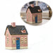 KI-generiertes Bild Teelichthaus Lichterhaus Nyhavn 16cm Rosa Blau Keramik Fachwerkhaus Teelichthalter