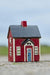 KI-generiertes Bild,Teelichthaus Lichterhaus Nyhavn 17cm Rot Blau Keramik Fachwerkhaus Teelichthalter
