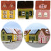 KI-generiertes Bild Teelichthaus Lichterhaus Nyhavn 3´er Set Keramik Fachwerkhaus Teelichthalter