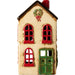 KI-generiertes Bild,Teelichthaus Lichterhaus Nyhavn 19cm Beige Rot Keramik Fachwerkhaus Teelichthalter