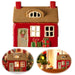 KI-generiertes Bild Teelichthaus Lichterhaus Nyhavn 14cm Rot Braun Keramik Fachwerkhaus Teelichthalter