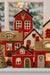 KI-generiertes Bild,Teelichthaus Lichterhaus Nyhavn 10cm Rot Schwarz Keramik Fachwerkhaus Teelichthalter