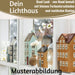 KI-generiertes Bild,Teelichthaus Lichterhaus Nyhavn 20cm Rot Schwarz Keramik Fachwerkhaus Teelichthalter