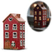 KI-generiertes Bild Teelichthaus Lichterhaus Nyhavn 20cm Rot Schwarz Keramik Fachwerkhaus Teelichthalter