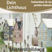 KI-generiertes Bild,Teelichthaus Lichterhaus Nyhavn 14cm Braun Rot Keramik Fachwerkhaus Teelichthalter