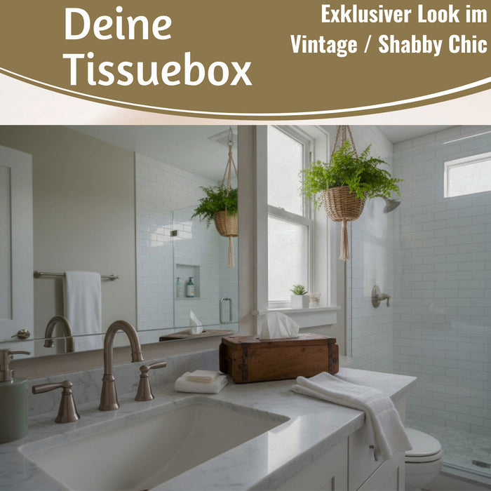 KI-generiertes Bild,Tissue-Box Holz 31cm Braun Ziegelform Kosmetiktuch-Spender Taschentuch