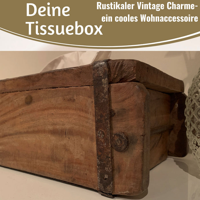 KI-generiertes Bild,Tissue-Box Holz 31cm Braun Ziegelform Kosmetiktuch-Spender Taschentuch