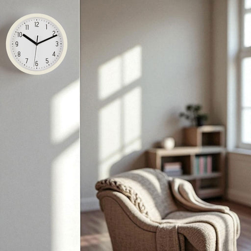 KI-generiertes Bild,Nostalgische Wanduhr Cream Weiß 20cm Leicht Ablesbar Vintage Küchenuhr Bürouhr Retro