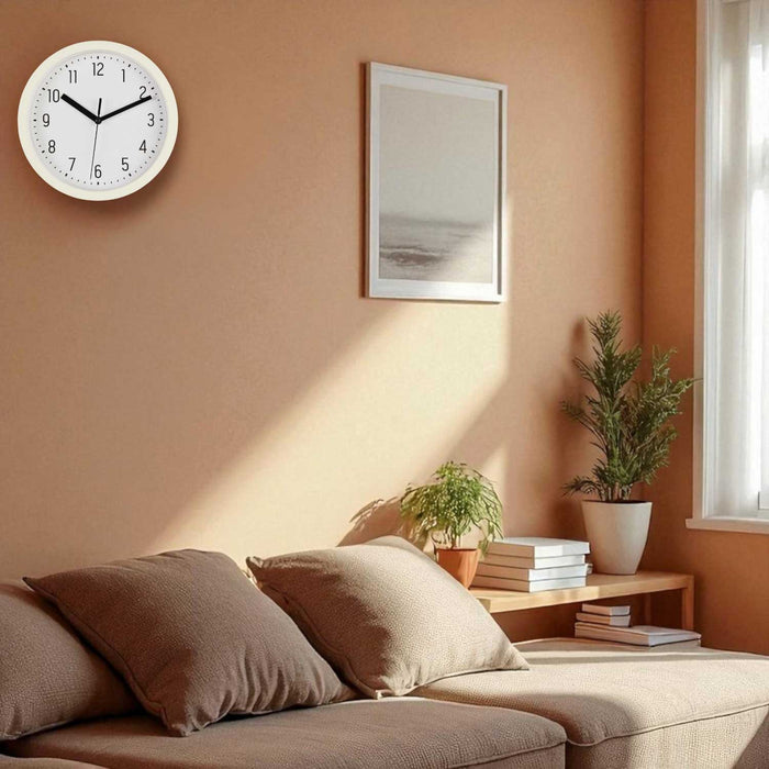 KI-generiertes Bild,Nostalgische Wanduhr Cream Weiß 20cm Leicht Ablesbar Vintage Küchenuhr Bürouhr Retro
