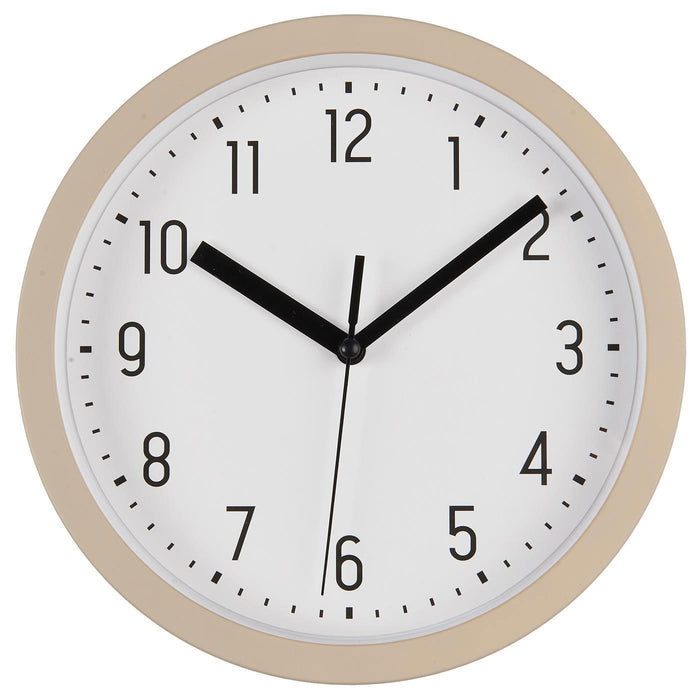 KI-generiertes Bild Nostalgische Wanduhr Sand Beige 20cm Leicht Ablesbar Vintage Küchenuhr Bürouhr Retro