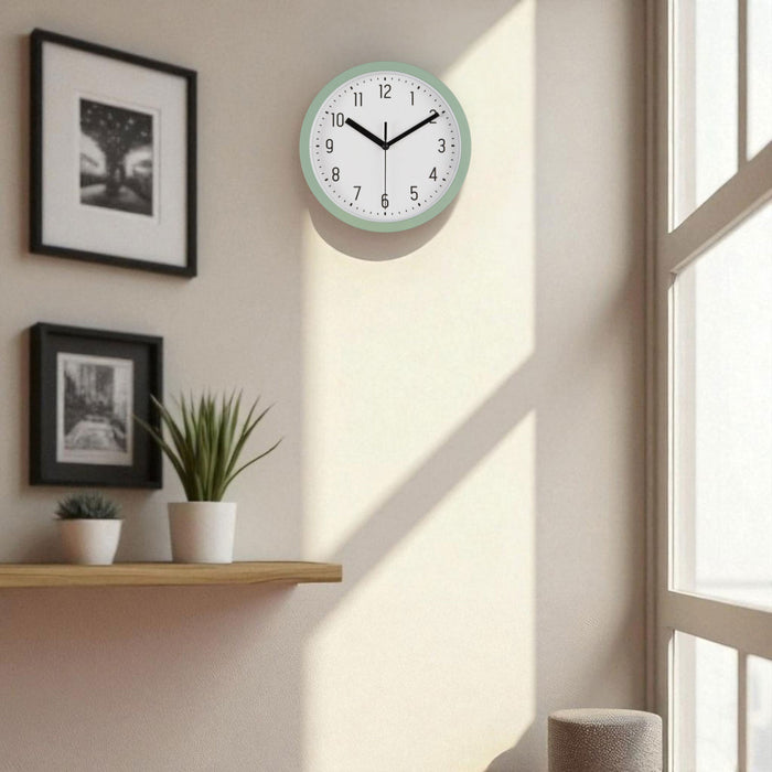KI-generiertes Bild,Nostalgische Wanduhr Grün 20cm Leicht Ablesbar Vintage Küchenuhr Bürouhr Retro