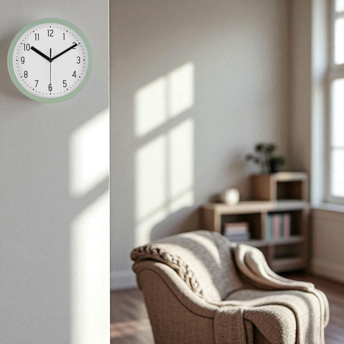 KI-generiertes Bild,Nostalgische Wanduhr Grün 20cm Leicht Ablesbar Vintage Küchenuhr Bürouhr Retro