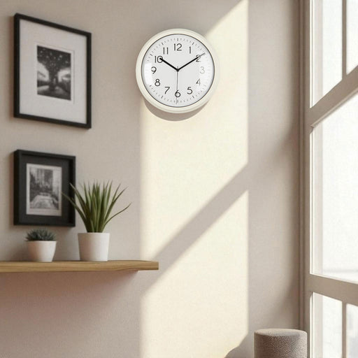 KI-generiertes Bild,Nostalgische Wanduhr Cream Weiß 26cm Leicht Ablesbar Vintage Küchenuhr Bürouhr Retro