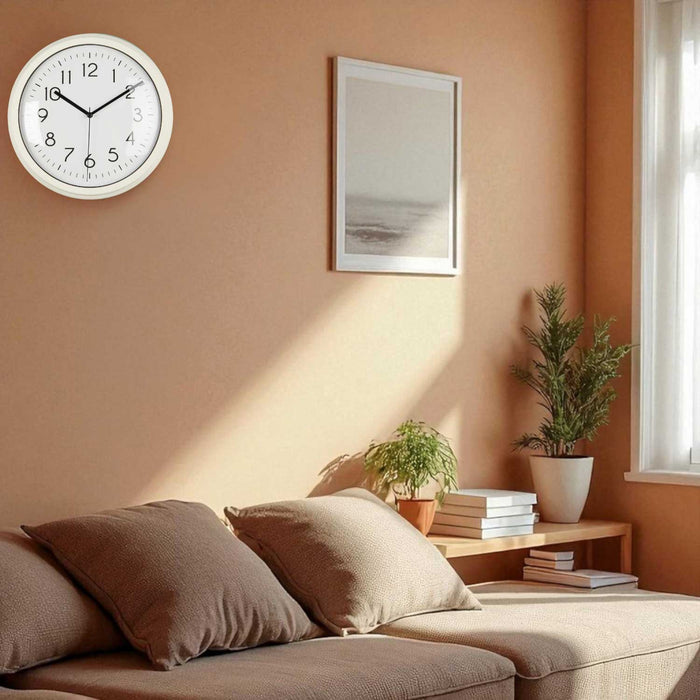 KI-generiertes Bild,Nostalgische Wanduhr Cream Weiß 26cm Leicht Ablesbar Vintage Küchenuhr Bürouhr Retro
