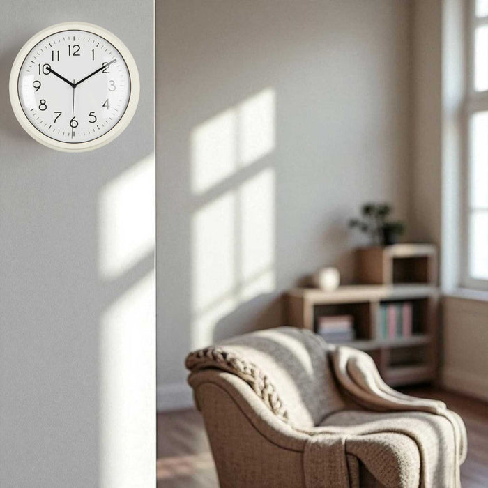KI-generiertes Bild,Nostalgische Wanduhr Cream Weiß 26cm Leicht Ablesbar Vintage Küchenuhr Bürouhr Retro