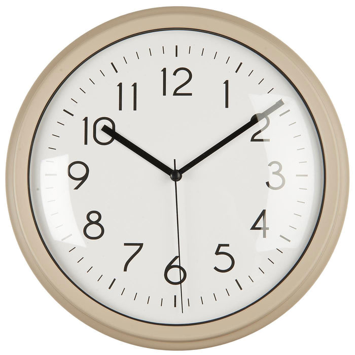KI-generiertes Bild Nostalgische Wanduhr Sand Beige 26cm Leicht Ablesbar Vintage Küchenuhr Bürouhr Retro