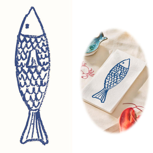 KI-generiertes Bild 16 Servietten 40x40cm 3-lagig Maritim Motiv Fisch Tisch-Deko Papierservietten