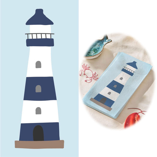 KI-generiertes Bild 16 Servietten 40x40cm 3-lagig Maritim Motiv Leuchtturm Tisch-Deko Papierservietten
