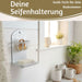 KI-generiertes Bild,IB Laursen Seifenschale Emaille Weiß 21cm mit Ablauf Wandmontage Seifenhalter