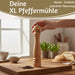 KI-generiertes Bild,Design XL Holz Salzmühle & Pfeffermühle Akazie 32cm Keramikmahlwerk Gewürzmühle