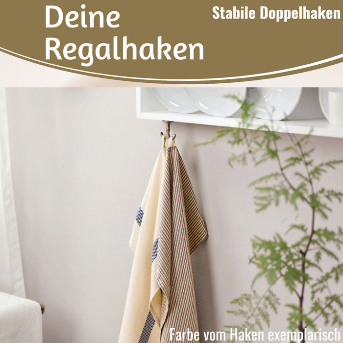KI-generiertes Bild,IB Laursen Doppel Regalhaken Schwarz Vintage Schrankhaken Kleiderhaken Deckenhaken