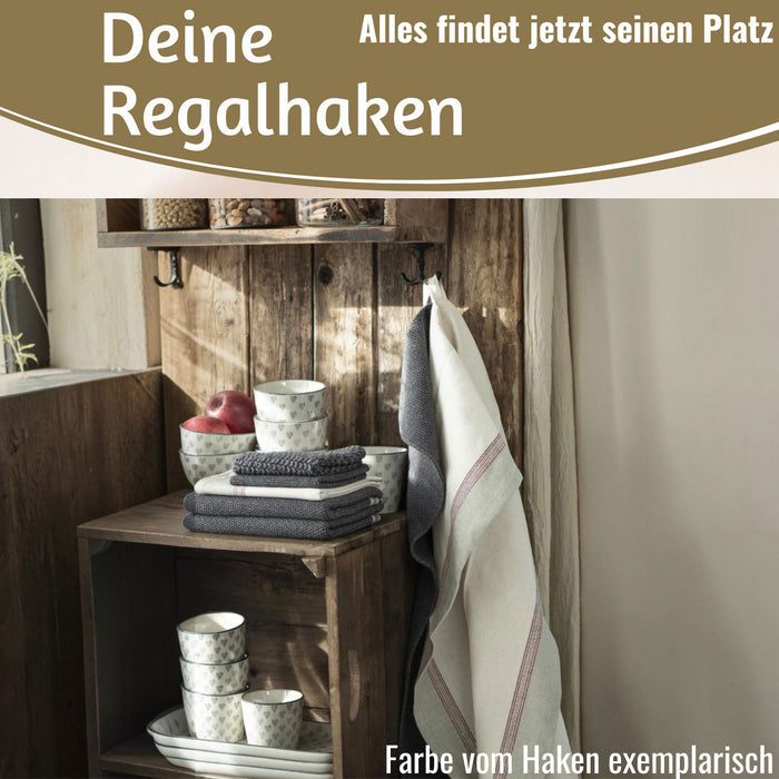 KI-generiertes Bild,IB Laursen Doppel Regalhaken Weiß Vintage Schrankhaken Kleiderhaken Deckenhaken