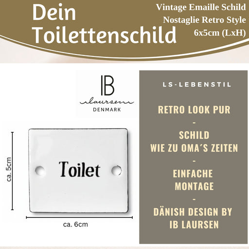 KI-generiertes Bild,Vintage Emaille Türschild Toilet 6x5cm Toilettenschild Deko Nostalgie Schild