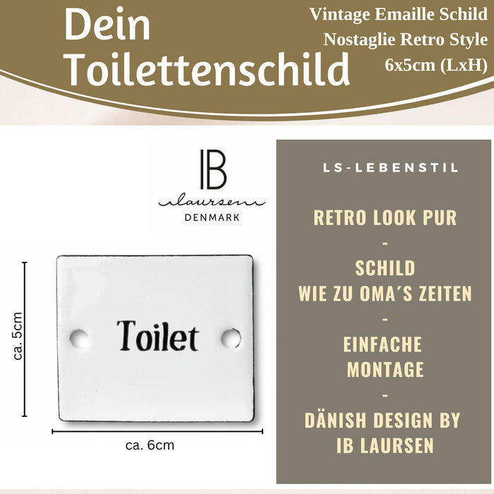 KI-generiertes Bild,Vintage Emaille Türschild Toilet 6x5cm Toilettenschild Deko Nostalgie Schild