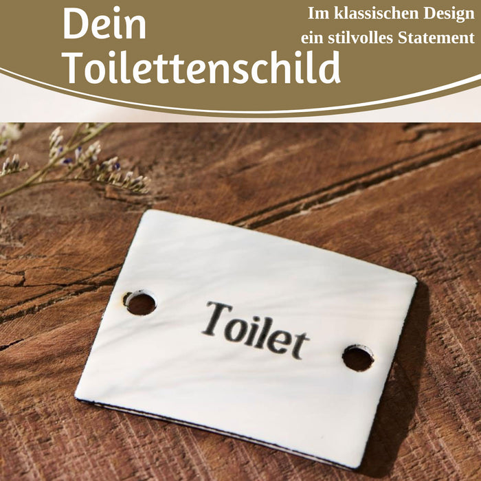 KI-generiertes Bild,Vintage Emaille Türschild Toilet 6x5cm Toilettenschild Deko Nostalgie Schild