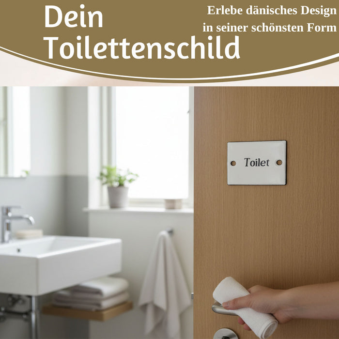 KI-generiertes Bild,Vintage Emaille Türschild Toilet 6x5cm Toilettenschild Deko Nostalgie Schild