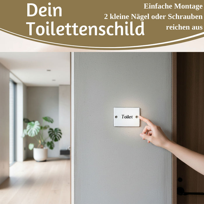 KI-generiertes Bild,Vintage Emaille Türschild Toilet 6x5cm Toilettenschild Deko Nostalgie Schild