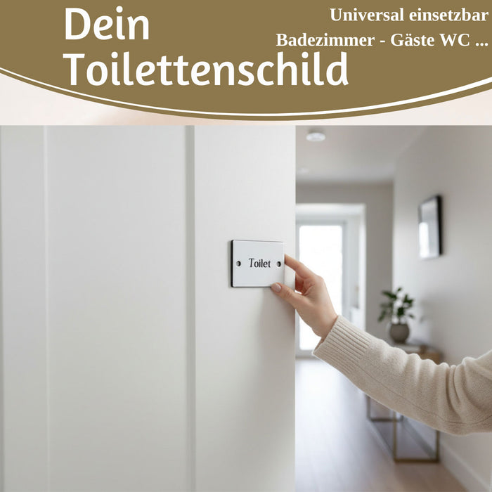 KI-generiertes Bild,Vintage Emaille Türschild Toilet 6x5cm Toilettenschild Deko Nostalgie Schild