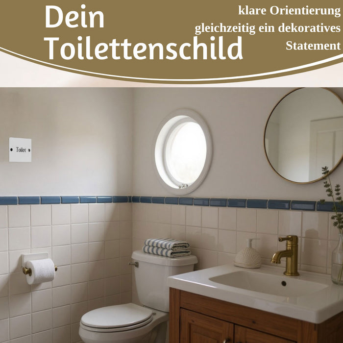 KI-generiertes Bild,Vintage Emaille Türschild Toilet 6x5cm Toilettenschild Deko Nostalgie Schild