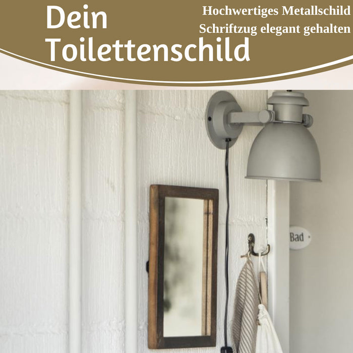 KI-generiertes Bild,Vintage Metall Türschild Bad 9x5,5cm Dekoschild Nostalgieschild Schild