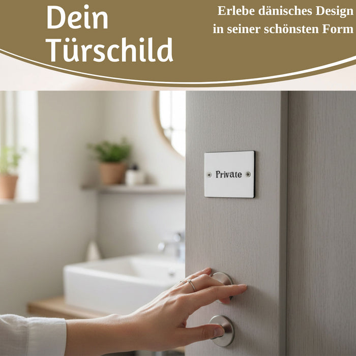 KI-generiertes Bild,Vintage Emaille Türschild Private 6x5cm Hinweisschild Wandschild Deko Nostalgie