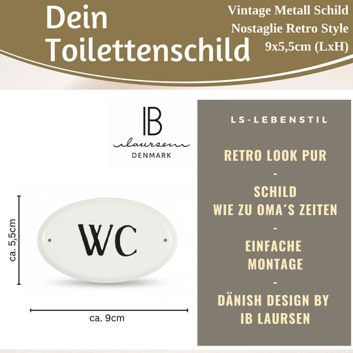 KI-generiertes Bild,Vintage Metall Türschild WC 9x5,5cm Toilettenschild Deko Nostalgie Schild