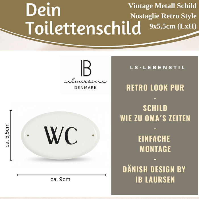 KI-generiertes Bild,Vintage Metall Türschild WC 9x5,5cm Toilettenschild Deko Nostalgie Schild